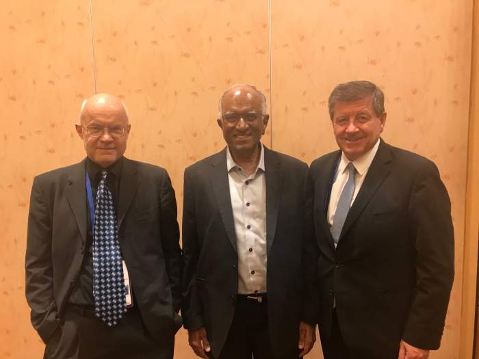 ACN's CEO Mr Thomas Thomas (middle) met with ILO's Director General Mr Guy Ryder (right) on 13 June 2018 in Singapore to discuss the promotion of the Decent Work agenda in the region and on safe migration of labour